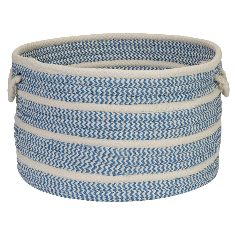 Panier de rangement à bandes, H 14 po x l 22 po x P 22 po, Bleu glacial