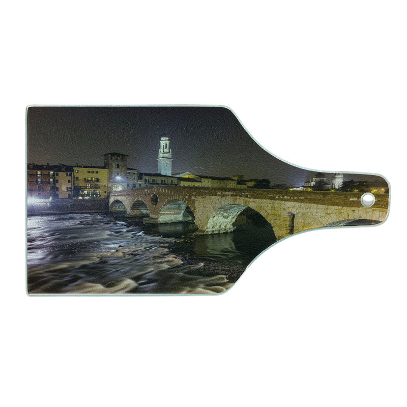 Pont romain en verre trempé Ambesonne Cityscape