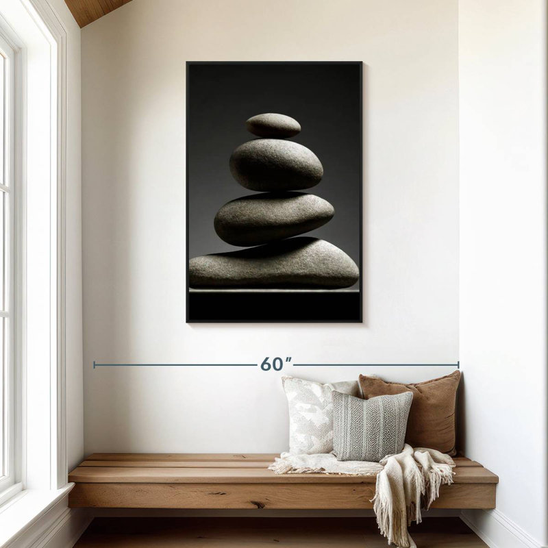 Velours zen, Cadre flottant noir, 29 po x 43 po