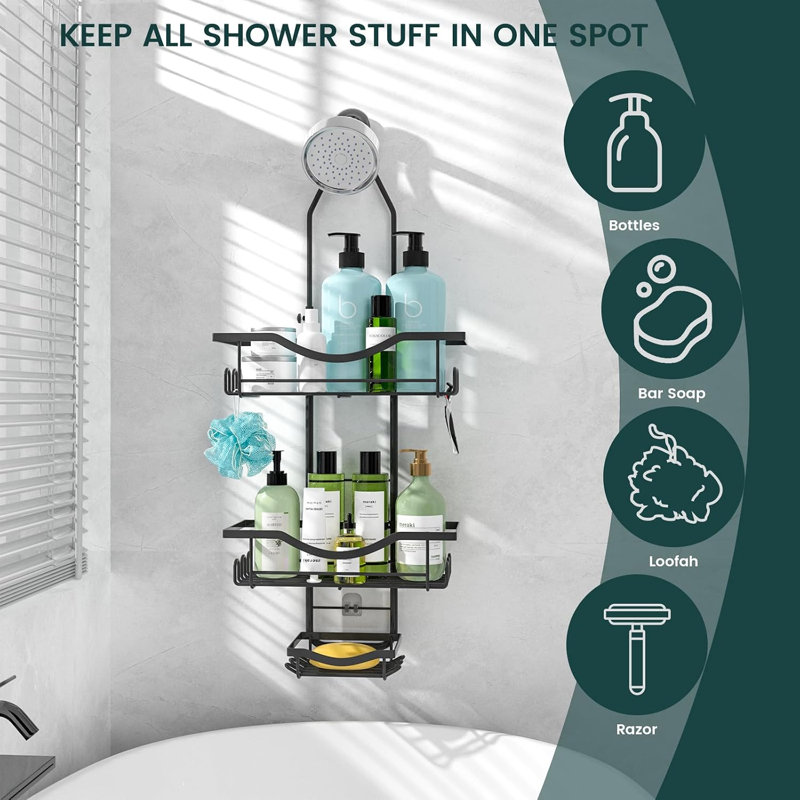 Adjustable Shower Caddy Hanging Rustproof Shower Organizer