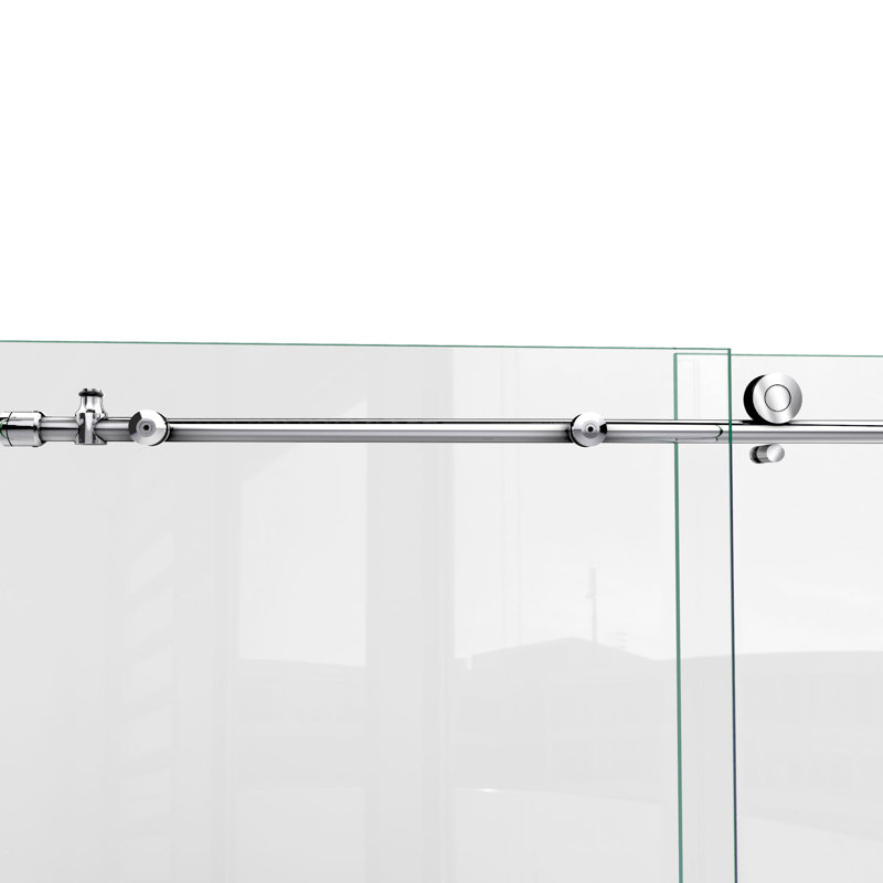 DreamLine Enigma-X 44 - 48 inch W x 76 inch H Frameless Sliding Shower Door in Polished Stainless Steel, 48"