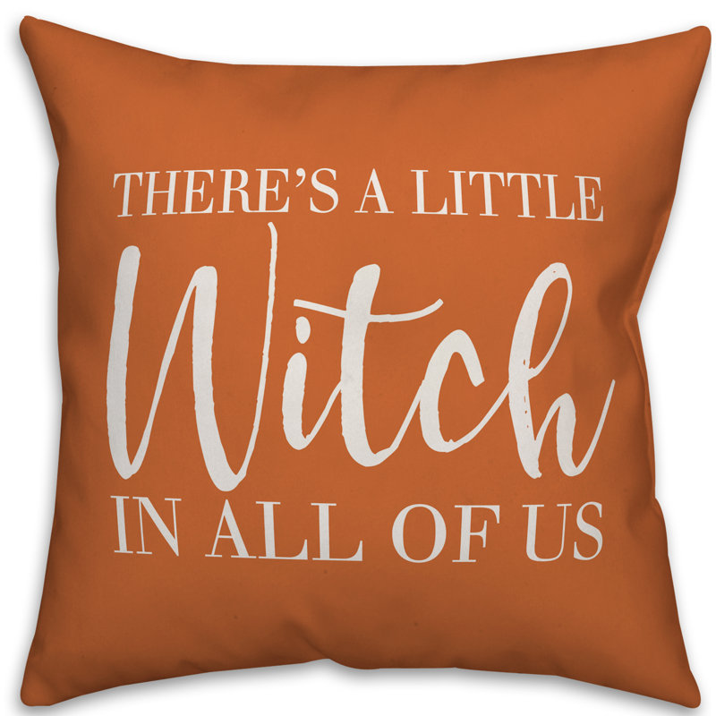  Coussin décoratif Il y a une petite sorcière, Utilisation intérieure seulement, 18 po x 18 po