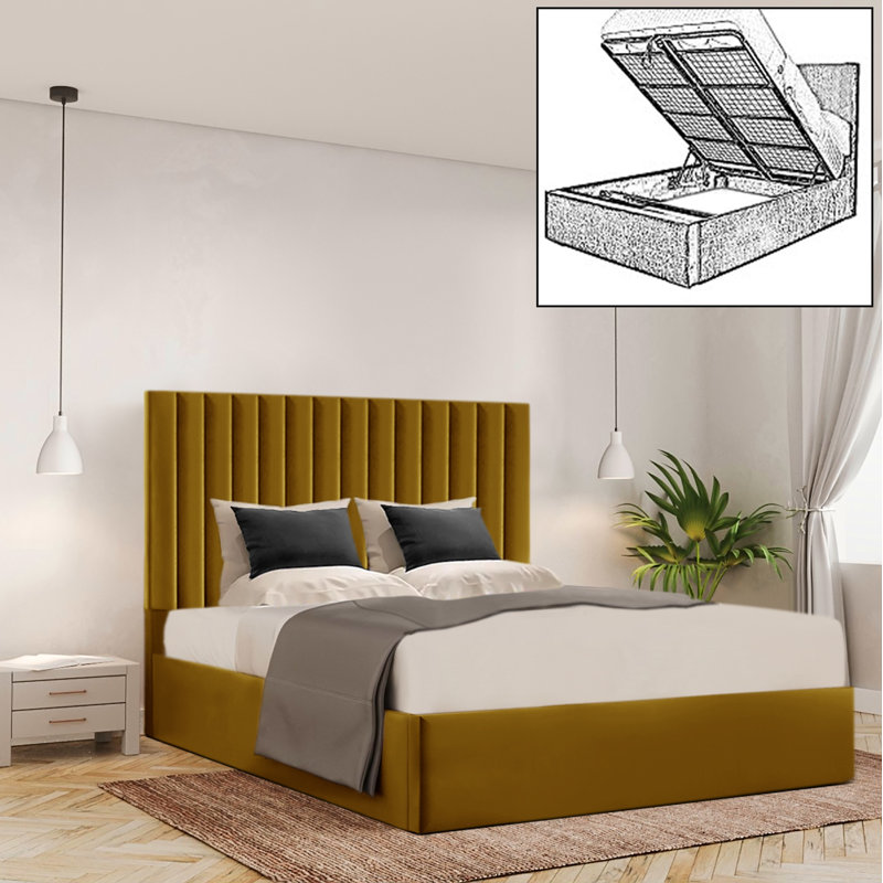 Ayreanna Upholstered Ottoman Storage Bed, Single (3'), Turmeric