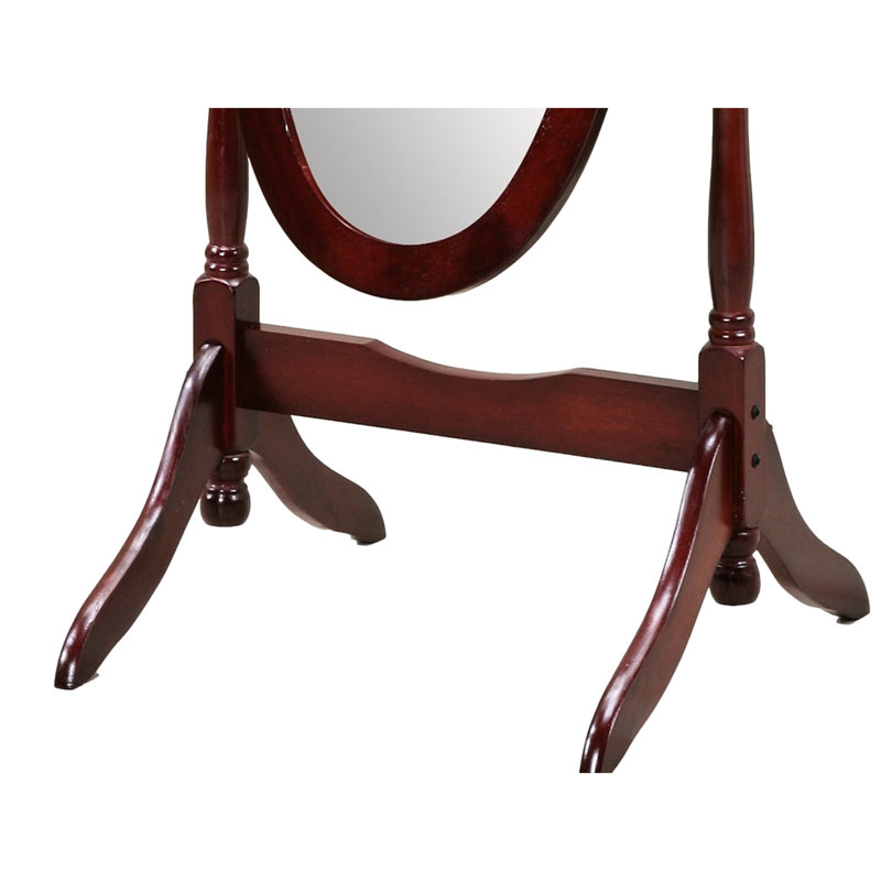 Miroir de plancher Traditional Réflexion du corps avec fonction d'inclinaison. Conception stable et debout. Miroir inclinable 60,86 H x 16 P 22,5 po cerise Autonome et stable.