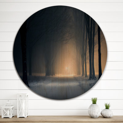 Wintercalm pendant la forêt Winter Time V - Paysage forêt, art mural bois - bois de pin naturel