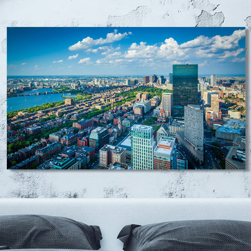 « back bay, à boston, massachusetts », reproduction de photo sur toile tendue, H 36 po x l 60 po x P 1,5 po