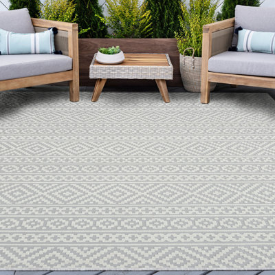 Tapis gris tissé à plat Hezekiel Southwestern