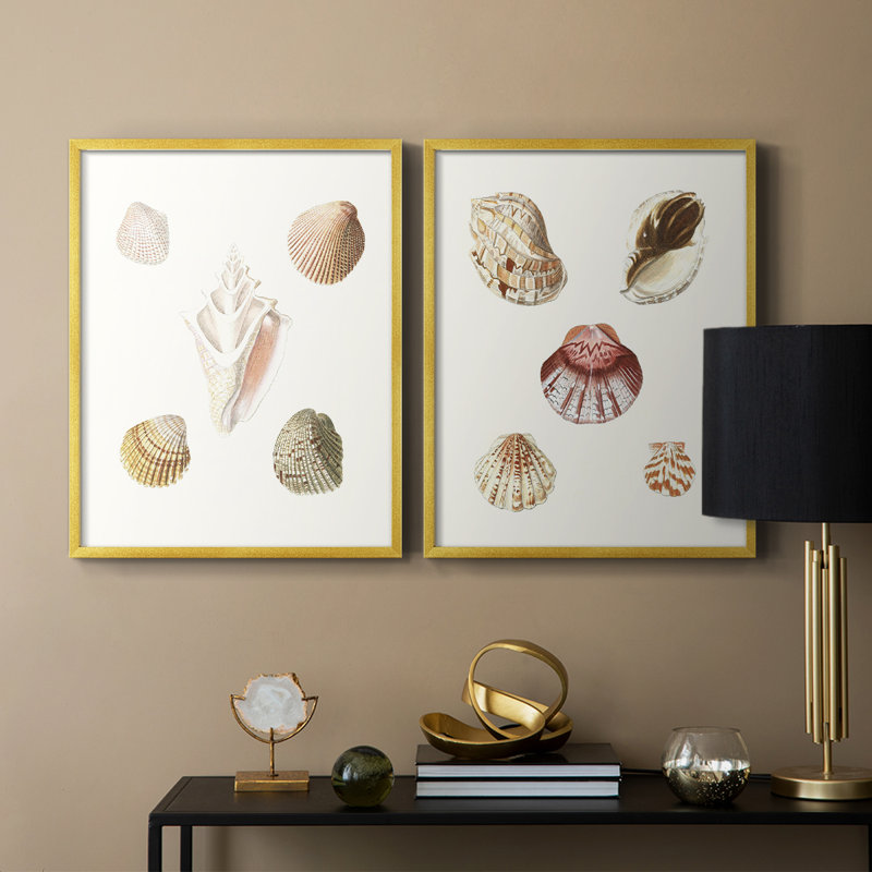 «Pastel Knorr Shells», reproduction encadrée de qualité supérieure - prête à être accrochée - aucun clou requis - aucun clou requis