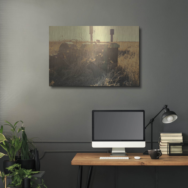 Art mural en métal Lark Manor ™ «Lost Farmstead On The Prairie 041» par Gordon Semmens, H 24 po x l 36 po