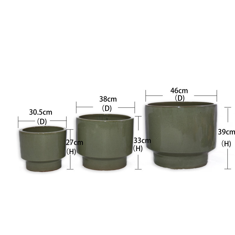 Pot de fleurs, Vert clair antique