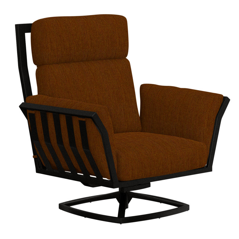 Aris Outdoor Rocker Chair, Carbon Black, Cast Silver