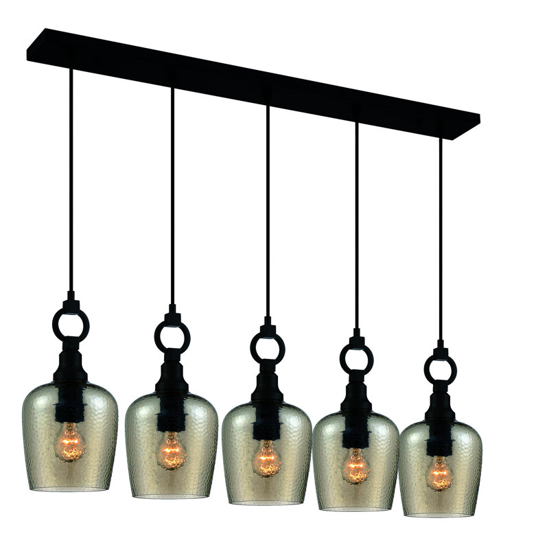 Luminaire suspendu pour îlot de cuisine 5 lumières Ronniya