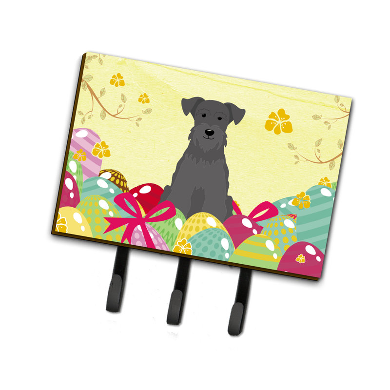 Porte-clés ou garde-graines miniatures de pâques schnauzer, Noir