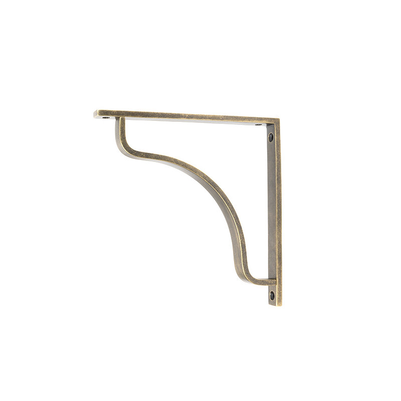 Abingdon Shelf Bracket, 20cm H x 7.9cm W x 2cm D, Burnished Brass