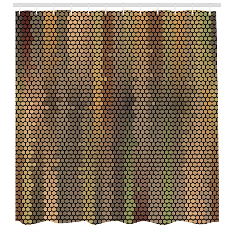 Ensemble de rideau de douche + crochets Earth Tones, H 75 po x l 69 po