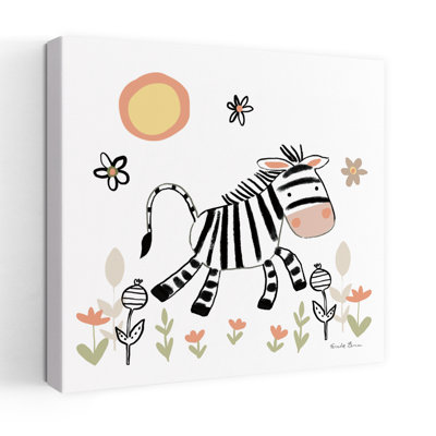 Baby Zebra Contemporary Zebra Flower Art