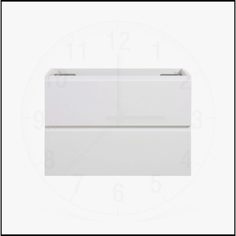 Meuble-lavabo mural avec tiroirs doubles SANS lavabo, Blanc, H 20,5 po x l 29,7 po x P 17,9 po