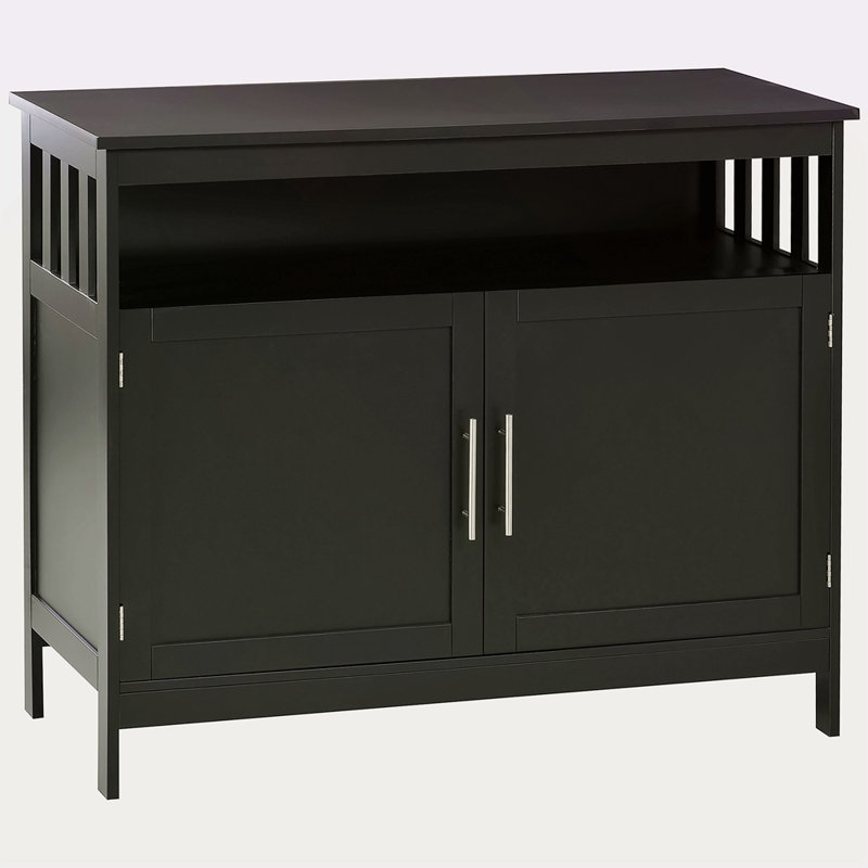 Buffet buffet, armoire de bar moderne avec tablette à 2 niveaux et compartiment ouvert