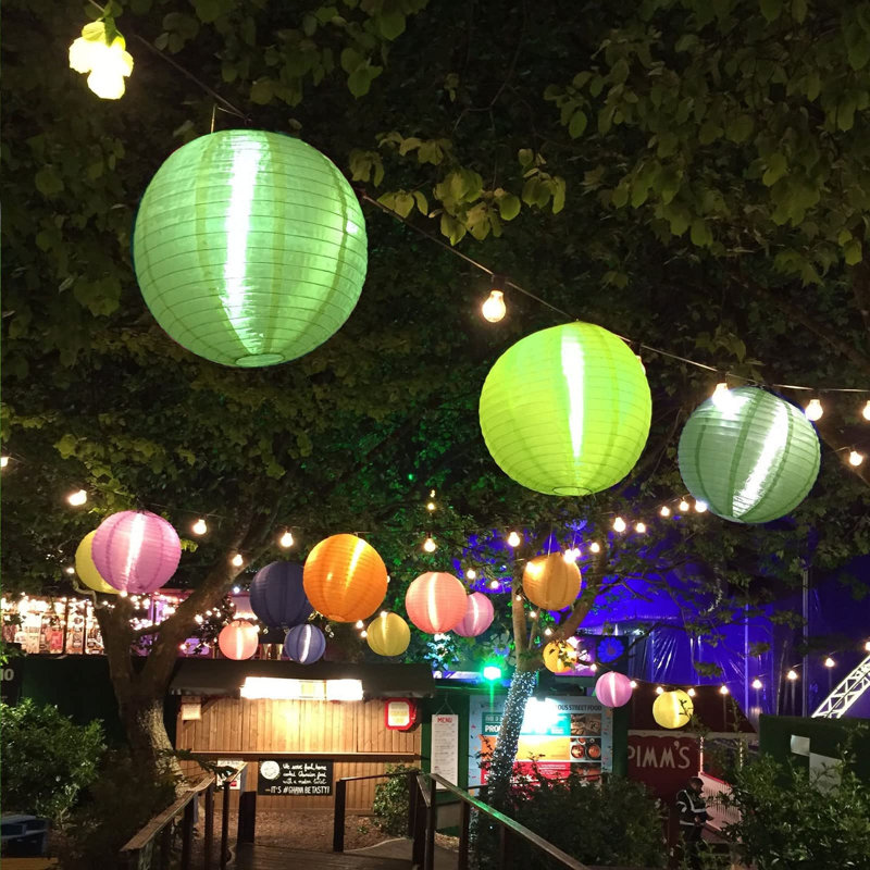 20PCS Hanging Paper Lanterns, Green