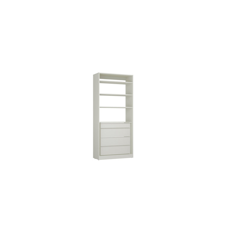 Module For Closet System With Drawer And Shelf Set – 84"36"24" - White, White