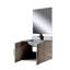 Meuble-lavabo simple blanc lustré 24 po X P 22 po D, comptoir en marbre de culture, 18 po Ensemble miroir et robinet