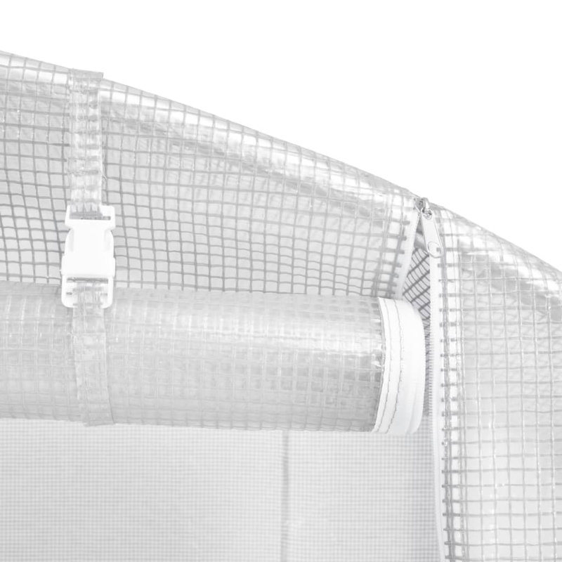Serre 387,5 pi² 472,4 po x 118,1 po x 78,7 po, H 78,7 po x l 177,2 po x P 118,1 po, Blanc