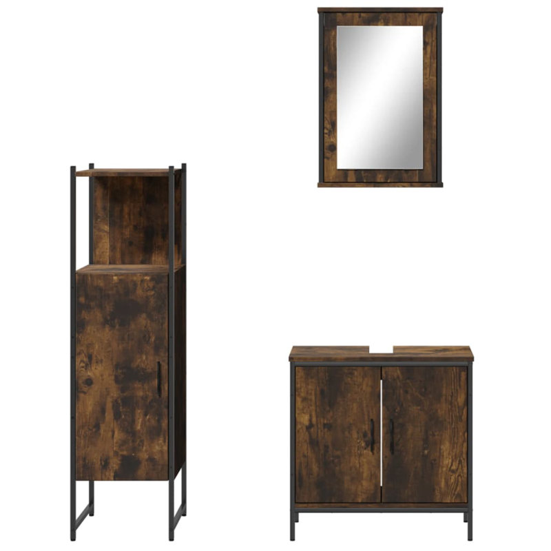 Verdie Bathroom Furniture Suite, Smoked Oak
