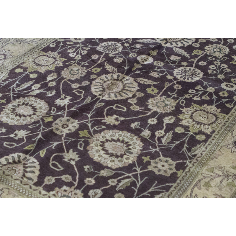 Hand-Knotted High-Quality Brown and Gold Area Rug