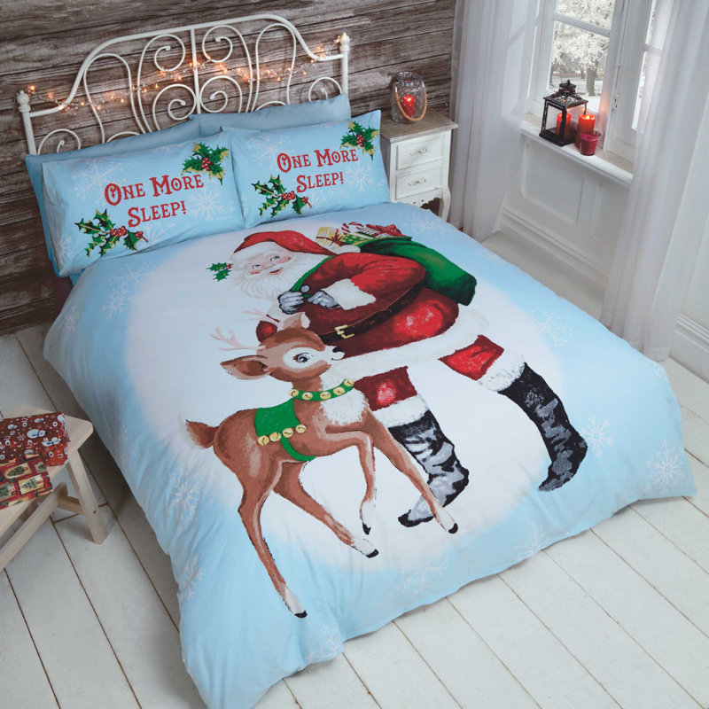 Just One Sleep Christmas Duvet Cover Set, Kingsize - 2 Standard Pillowcases