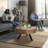 Handcrafted Rustic Round Mercury Coffee Table - Natural Mango Wood with Metal Legs