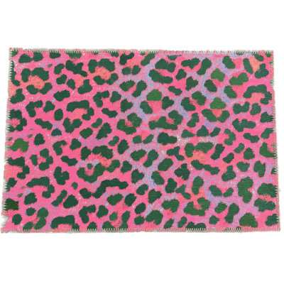 Tapis lavable en microfibre Leopard