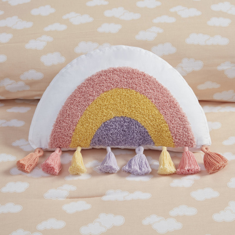 Dawn Sunshine Clouds Reversible Comforter Set, Twin Comforter + 1 Sham + 1 Throw Pillow