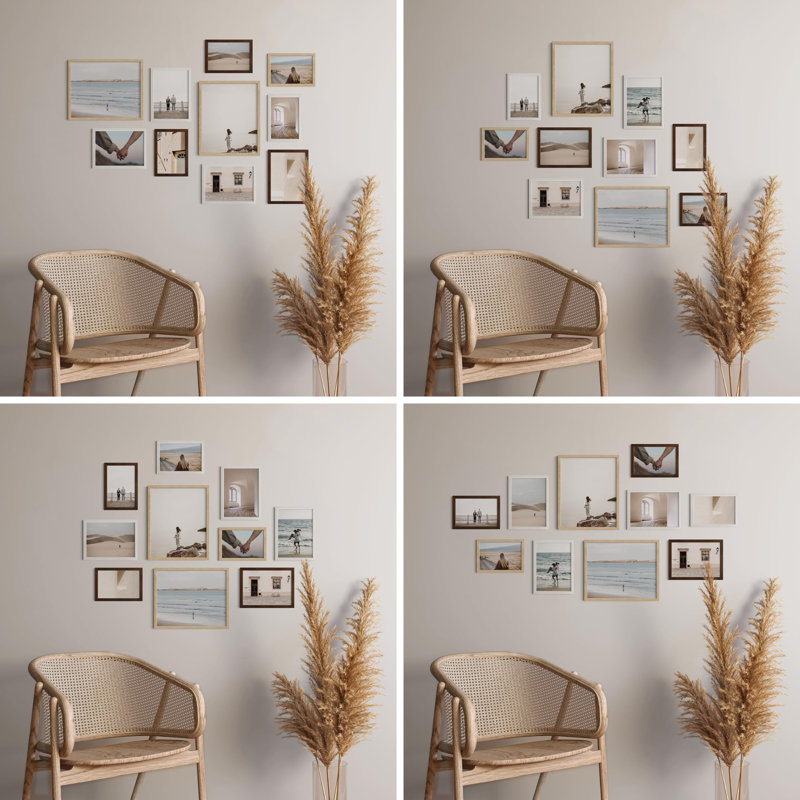 Oak Gallery Wall Frames 10 Pack