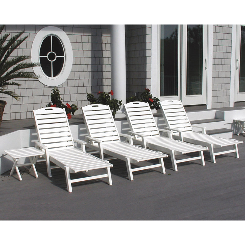 Chaise longue avec accoudoirs POLYWOOD Lakeside, Noir