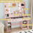 43.7"W Farmhouse Makeup Vanity Desk with Lighted Mirror and Power Outlet, 3 Drawers-1209295931