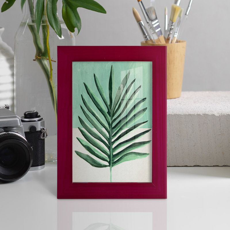 Verging Palm I - Impression encadrée avec verre, Rouge, H 6 po x l 4 po x P 1 po