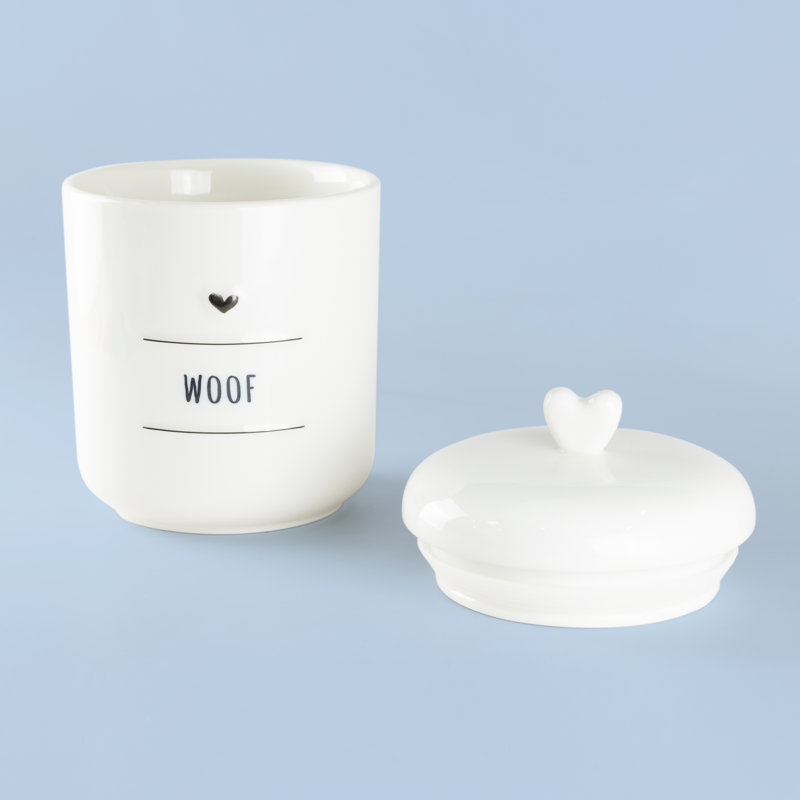 White Ceramic Treat Jar With Twist On Lid