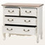 Armoire de rangement à 4 tiroirs en laiton à finition blanche et chêne Lippa, H 29,32 po x l 31,1 po x P 13,38 po