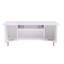Rebord mural transitionnel blanc avec miroir - Gain de place pour vos accessoires de coiffure et outils de coiffage