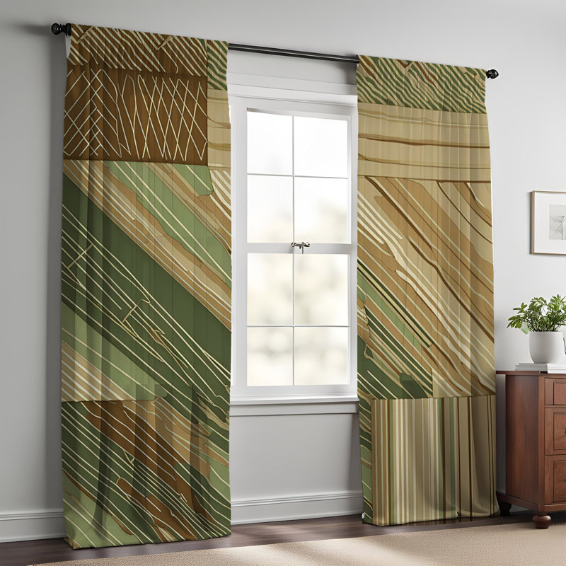 Paire de rideaux semi-transparents en polyester sahida, L 20 po x L 61 po
