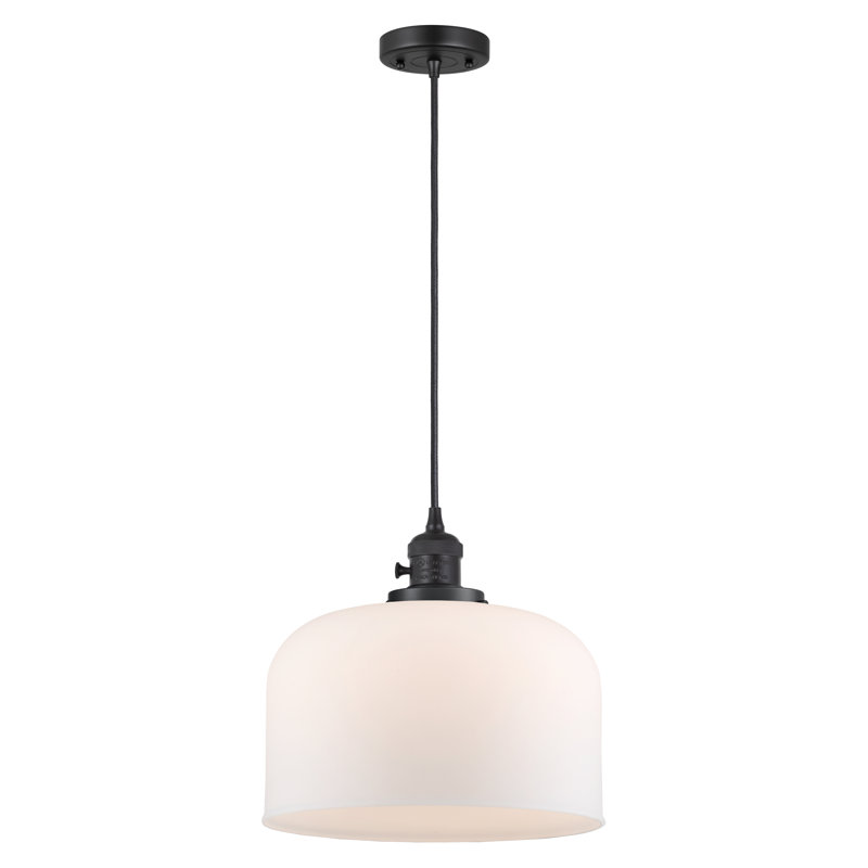 Luminaire suspendu en forme de globe à 1 lumière Analiah, Blanc mat, Noir mat, DEL