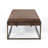 Brown Suede Upholstered Metal Bench, Brushed Gold Finish, Comfortable For Social Interaction, Classic Design, And Long - Lasting, 49 In Depth, 25 Width, 16 Height-157150731