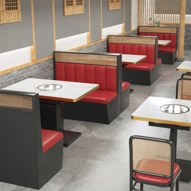 Banc rembourré en similicuir restaurant Cafe