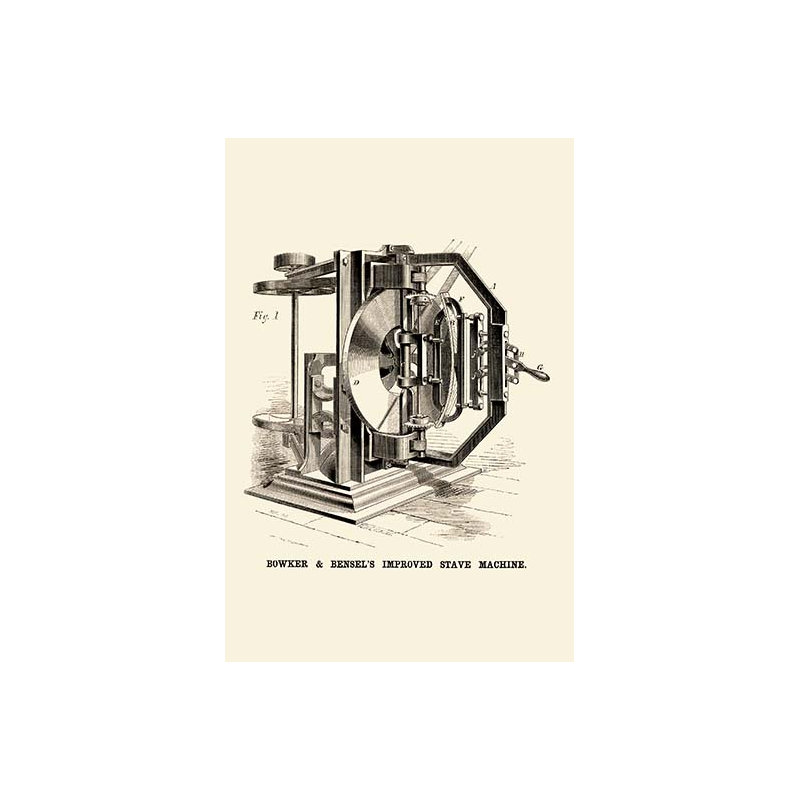 « bowker & machine stave », impression, H 66 po x l 44 po x P 1,5 po