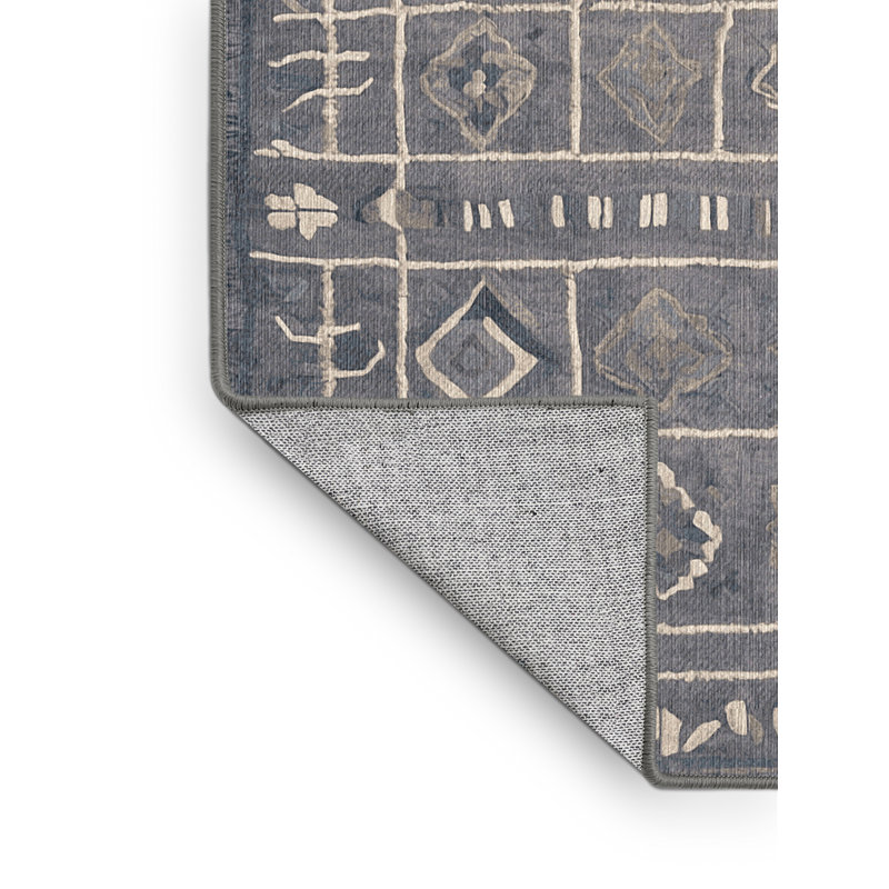 Tapis gris lavable à la machine, Rectangle 8 pi x 10 pi