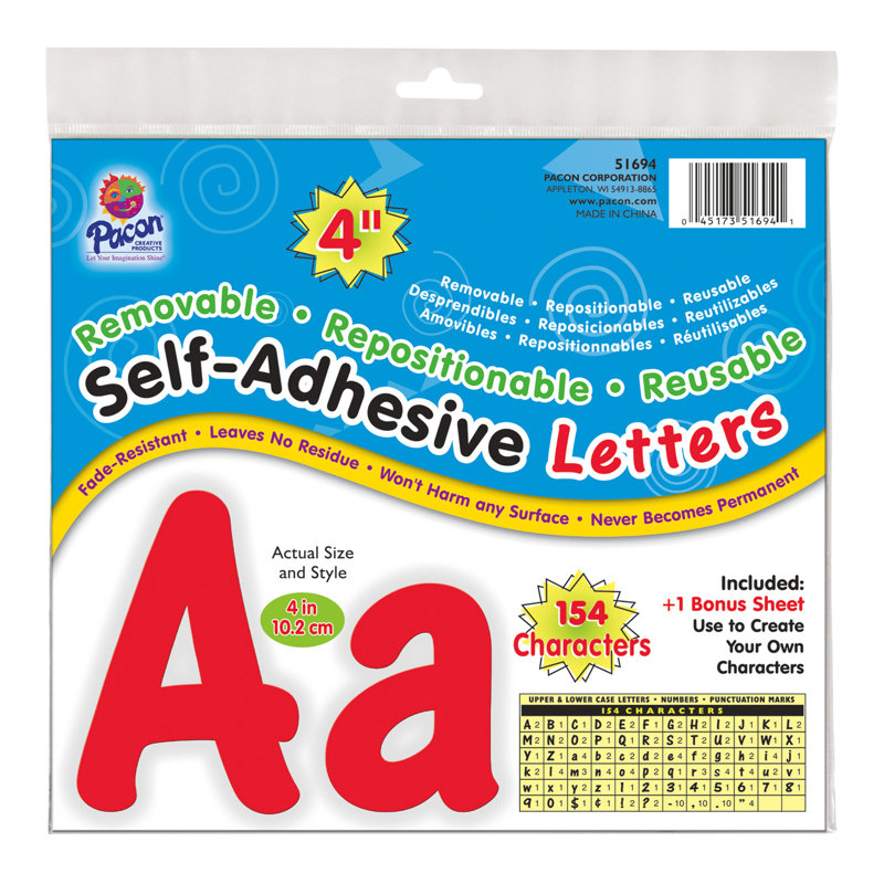 Lettres auto-adhésives, Rouge