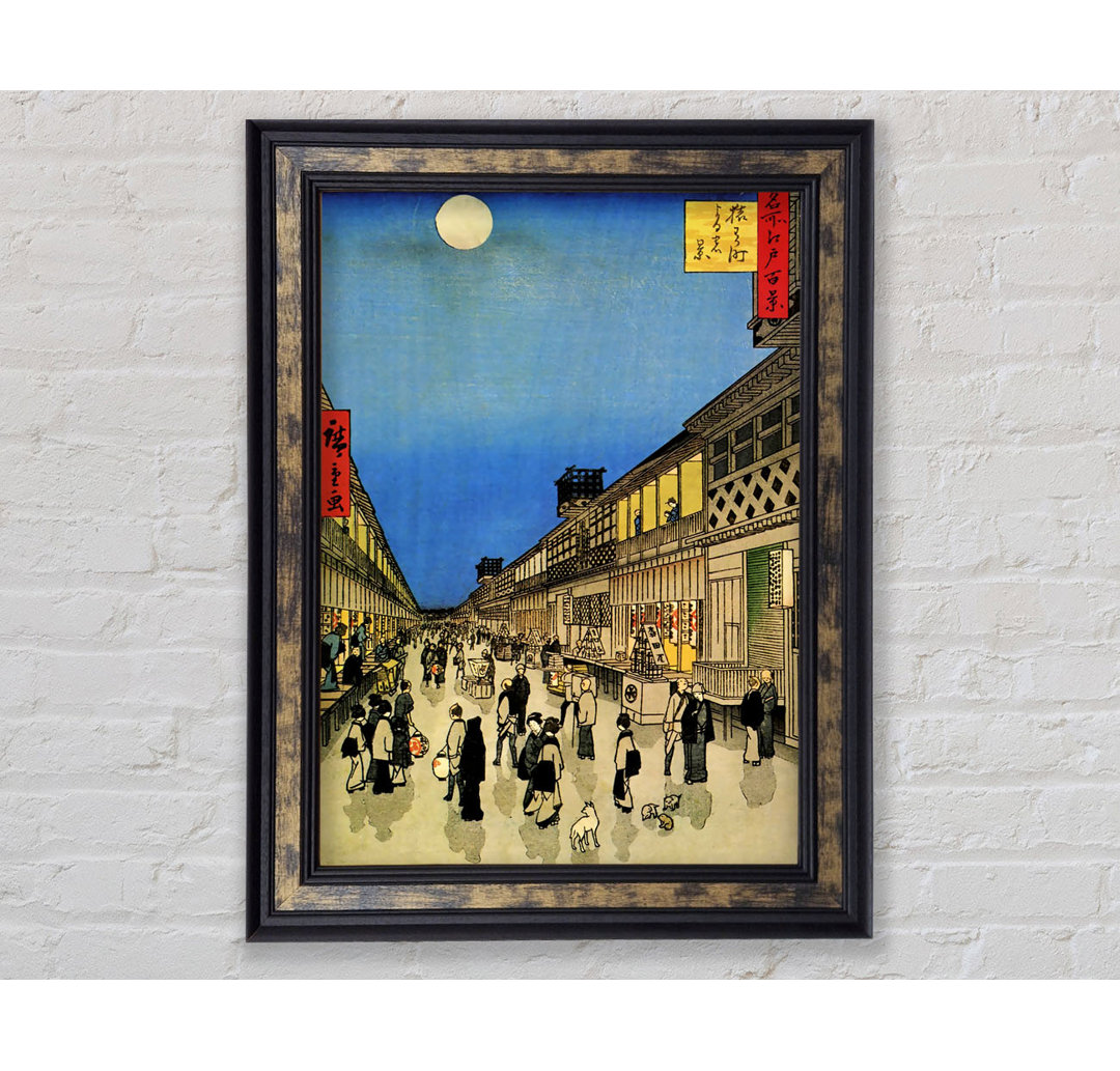 Hiroshige-Marktplatz - Einzelne Bilderrahmen Kunstdrucke