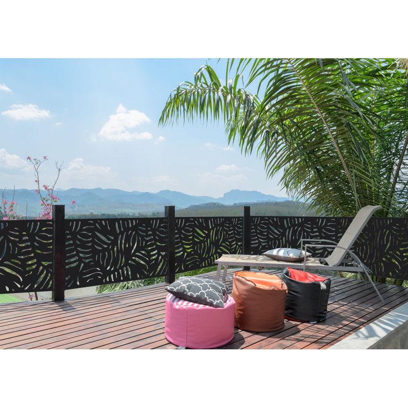 72'' H x 36'' W Composite Fence Panels, Charcoal