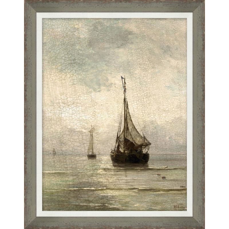 Voyage en mer II - Peinture encadrée sur papier