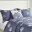 Courtepointe en coton bleu marine - 100% avec broderie lavable à la machine 4 pièces, images côtières, facile à nettoyer-120258469-120258471